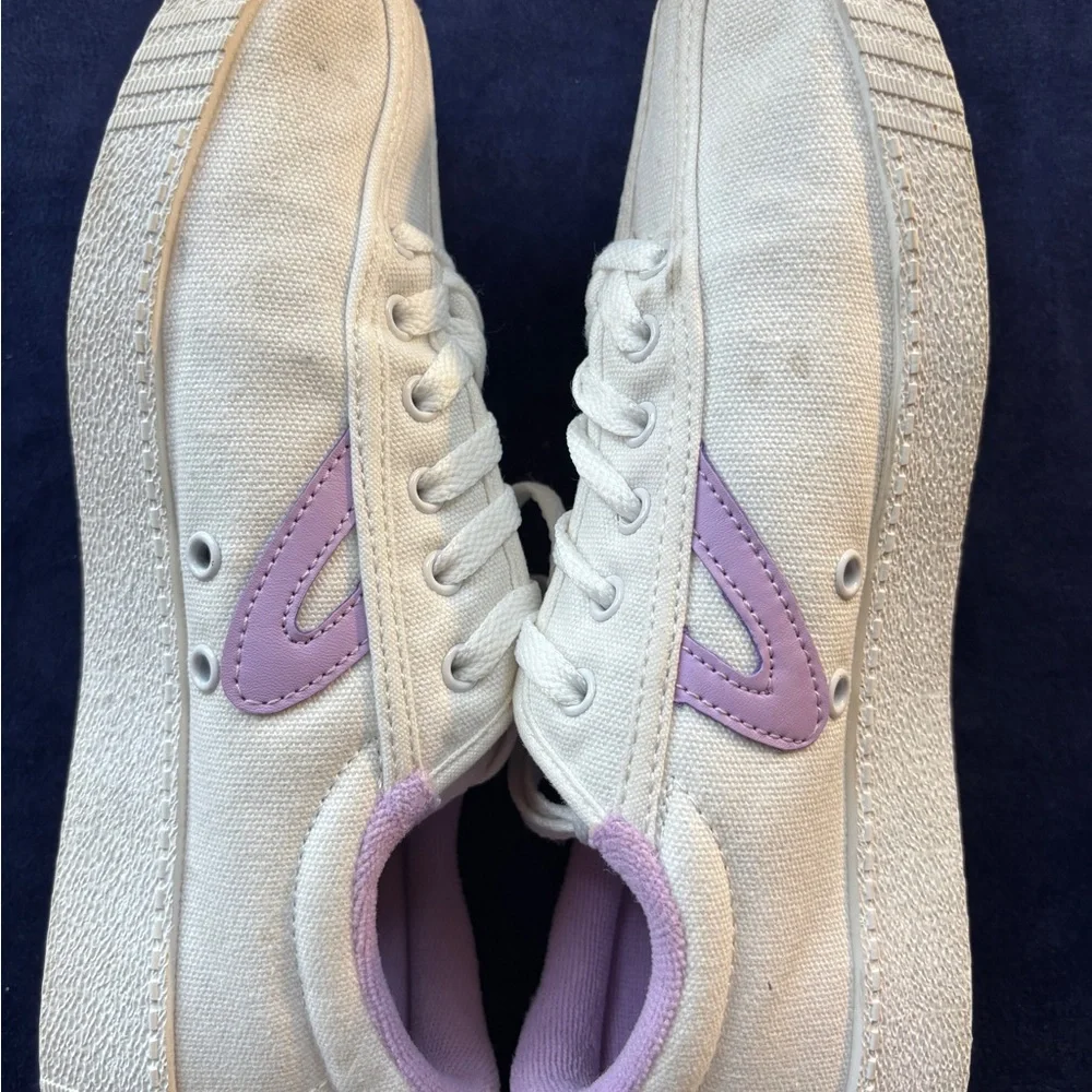 Tretorn White and Purple Sneakers - Picture 6 of 9